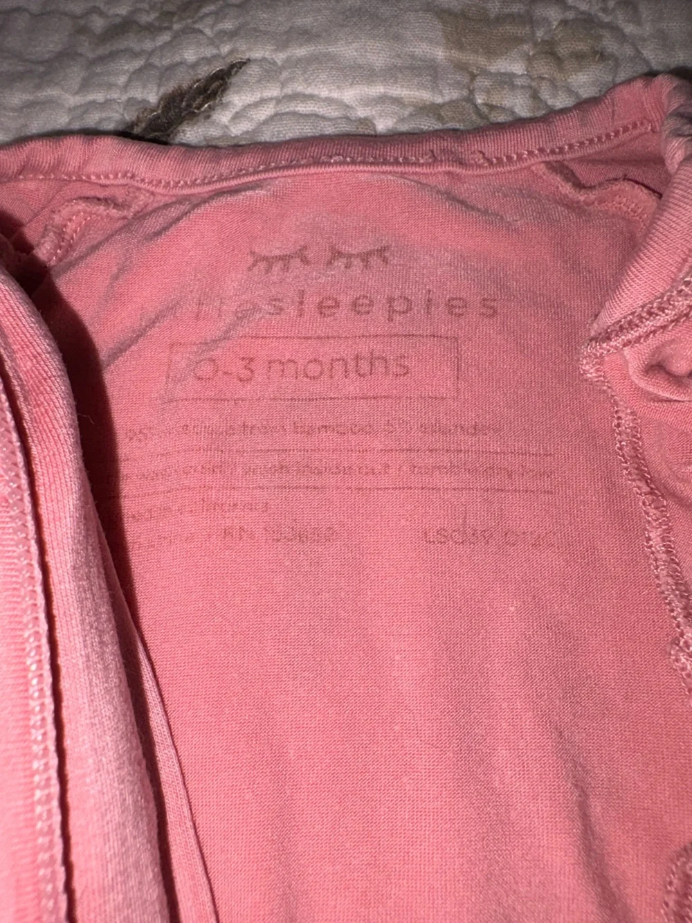 Little Sleepies Pink Rose Ruffle Bamboo Footie Pajamas Baby Girl 0-3 months